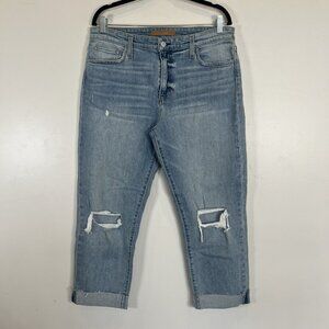 Joe's NWT Solasta The Niki Petite Boyfriend Cropped Raw Edge Distressed 31 x 25